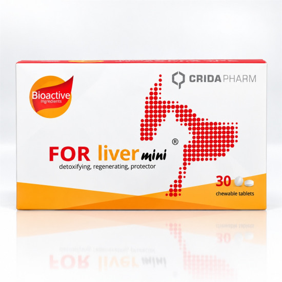 FOR Liver Mini – Supliment Hepatoprotector pentru Câini de Talie Mică și Pisici – 30 Tablete Masticabile